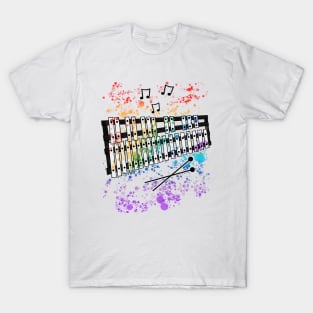 Glockenspiel Rainbow Colours Glockenspielist Music Teacher Musician T-Shirt